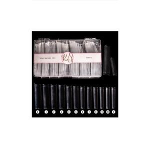3XL Tapered Square Nail Tips, Clear Half Cover, Flat NON C Curve, 360PCS